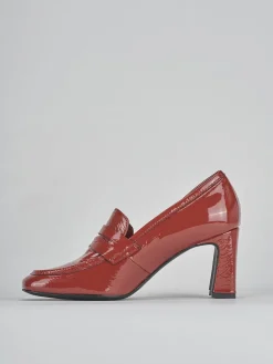 Mocassini tacco 6cm pelle rosso