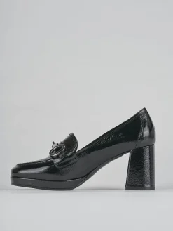 Mocassini tacco 7cm pelle nero