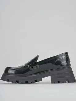Mocassini tacco 3cm pelle nero
