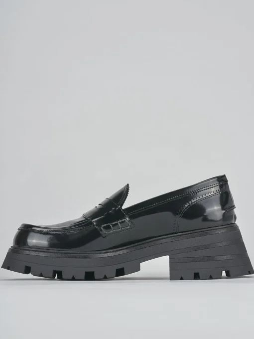 Mocassini tacco 3cm pelle nero