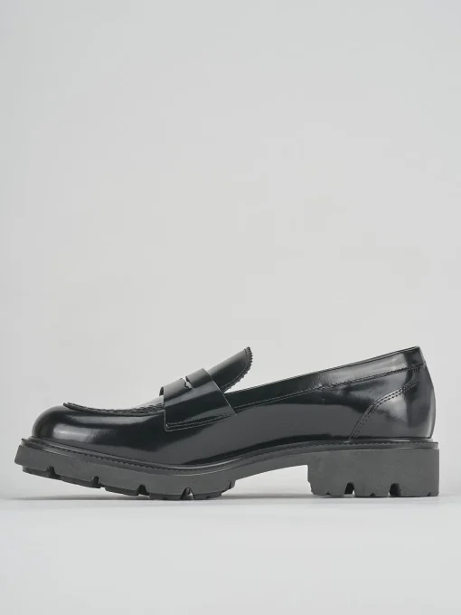 Mocassini tacco 2cm pelle nero