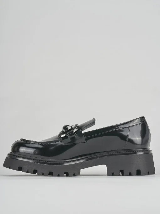 Mocassini tacco 3cm pelle nero