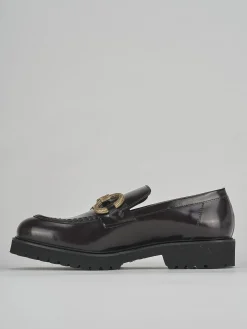 Mocassini tacco 2cm pelle bordo'