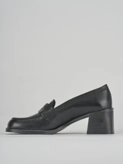 Mocassini tacco 5cm pelle nero