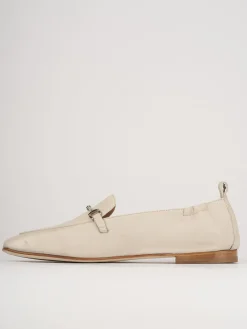 Mocassini tacco 1cm pelle beige