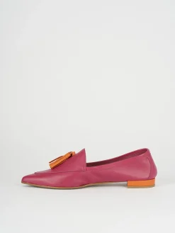 Mocassini tacco 1cm pelle rosa