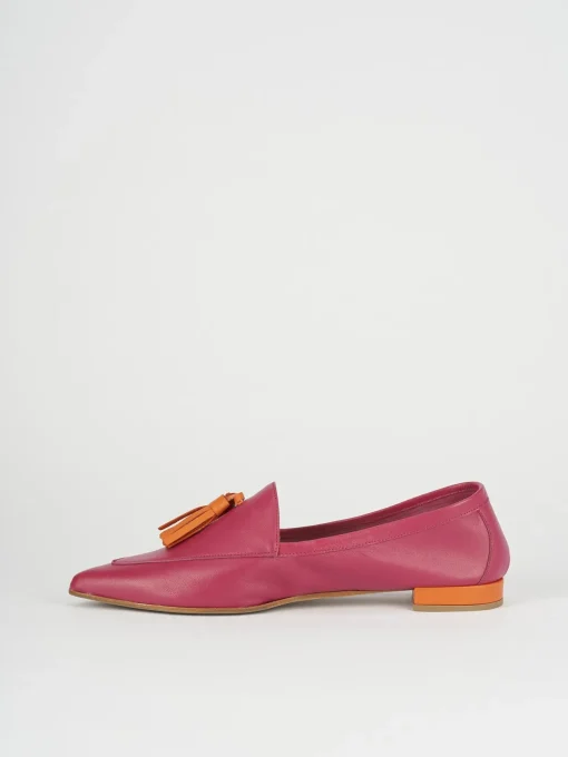 Mocassini tacco 1cm pelle rosa