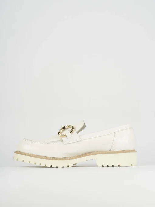 Mocassini tacco 2cm pelle bianco