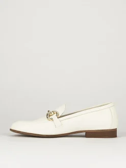 Mocassini tacco 1cm pelle bianco