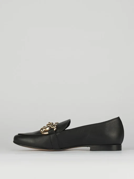 Mocassini tacco 1cm pelle nero