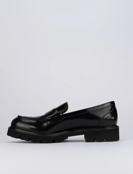 Mocassini tacco 1cm pelle nero