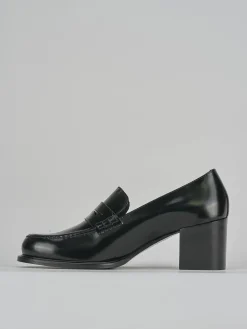 Mocassini tacco 7cm pelle nero