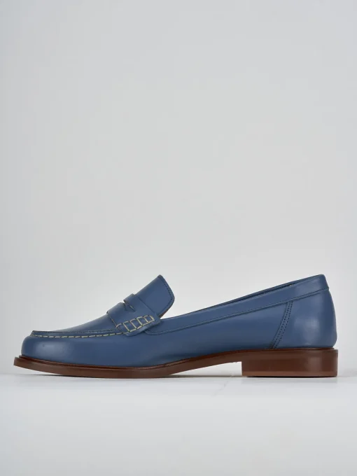 Mocassini tacco 2cm pelle jeans