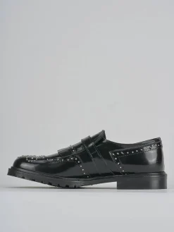 Mocassini tacco 2cm pelle nero