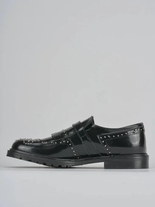 Mocassini tacco 2cm pelle nero