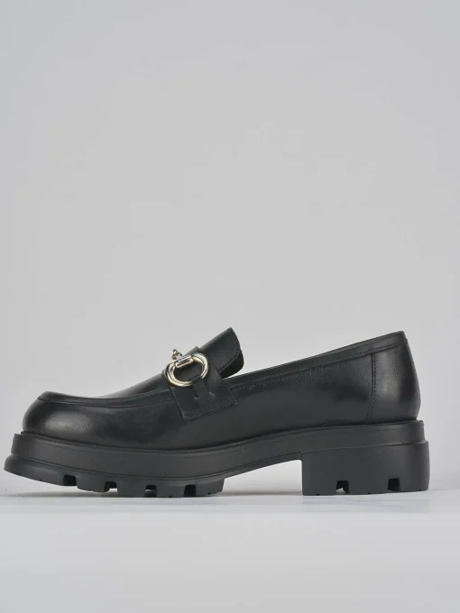 Mocassini tacco 3cm pelle nero
