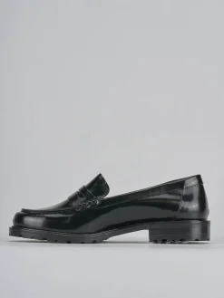 Mocassini tacco 3cm pelle nero