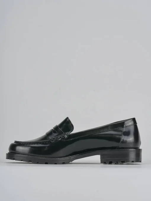 Mocassini tacco 3cm pelle nero
