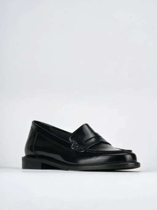 Mocassini tacco 2cm pelle nero