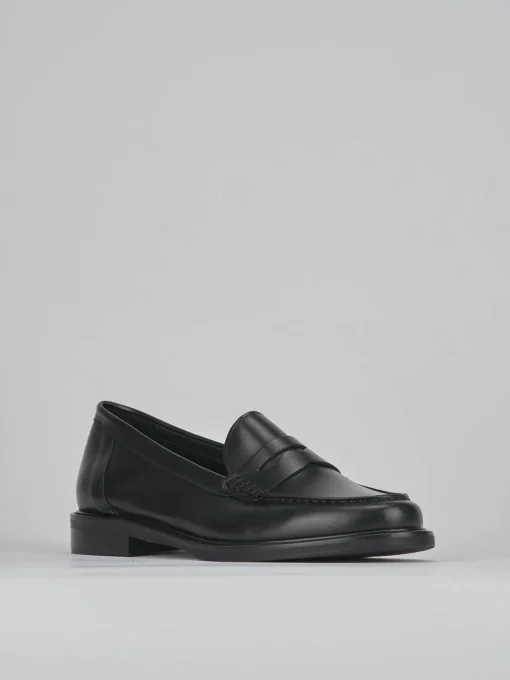 Mocassini tacco 2cm pelle nero