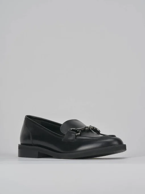 Mocassini tacco 2cm pelle nero