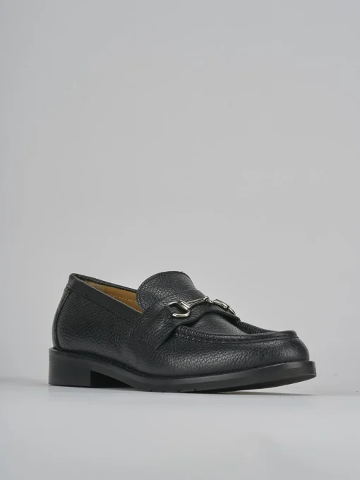 Mocassini tacco 2cm pelle nero