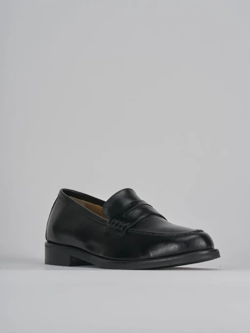 Mocassini tacco 2cm pelle nero