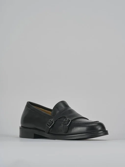 Mocassini tacco 2cm pelle nero