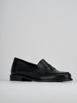 Mocassini tacco 2cm pelle nero