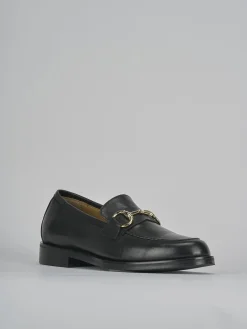 Mocassini tacco 2cm pelle nero