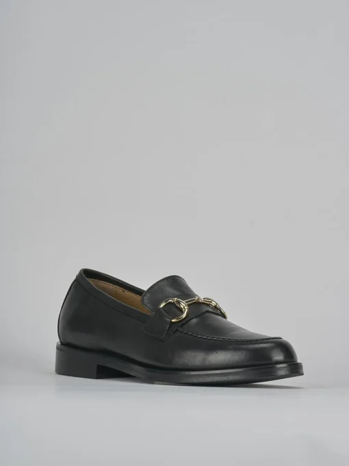 Mocassini tacco 2cm pelle nero