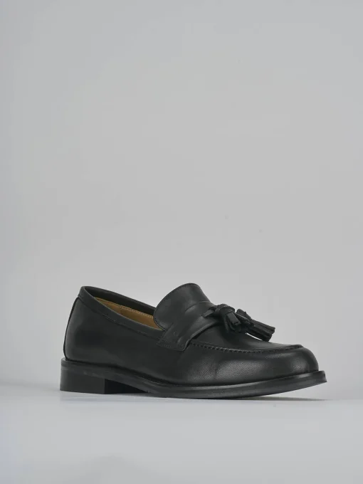 Mocassini tacco 2cm pelle nero