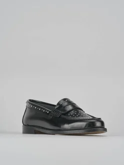 Mocassini tacco 2cm pelle nero