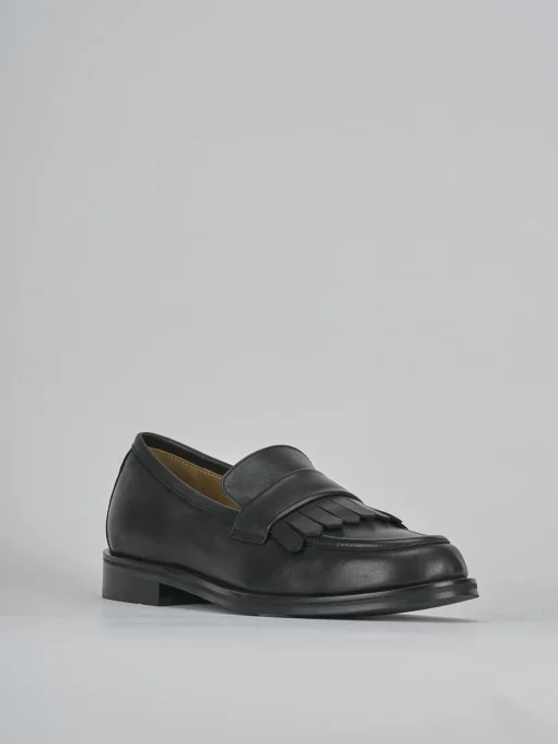 Mocassini tacco 2cm pelle nero