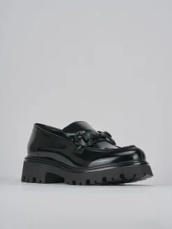 Mocassini tacco 2cm pelle nero