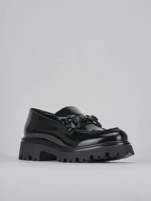 Mocassini tacco 2cm pelle nero