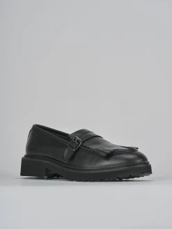 Mocassini tacco 2cm pelle nero
