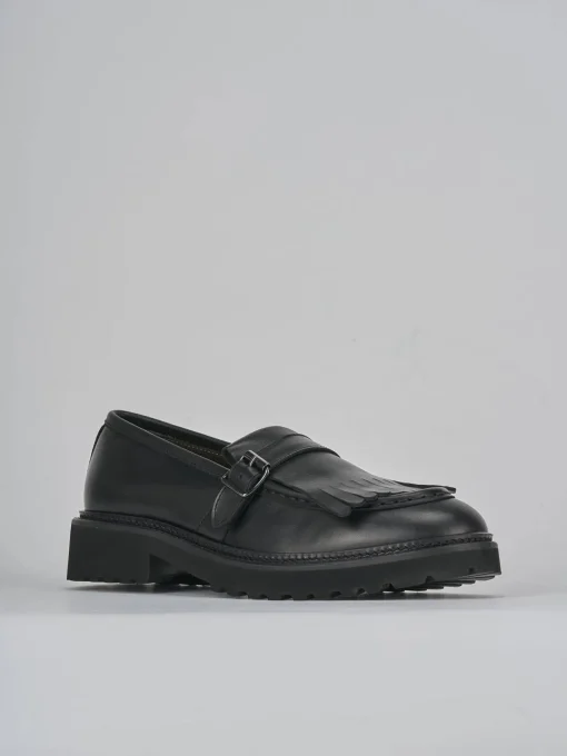 Mocassini tacco 2cm pelle nero