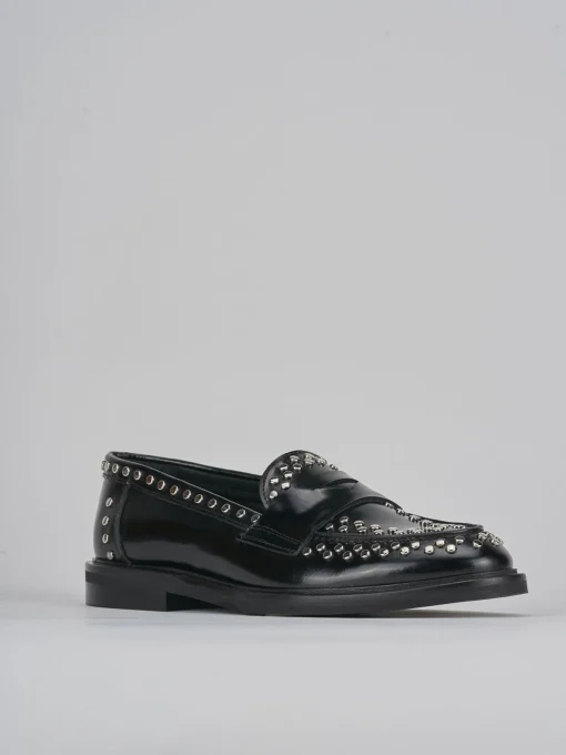 Mocassini tacco 1cm pelle nero