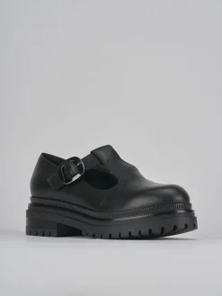 Mocassini tacco 3cm pelle nero