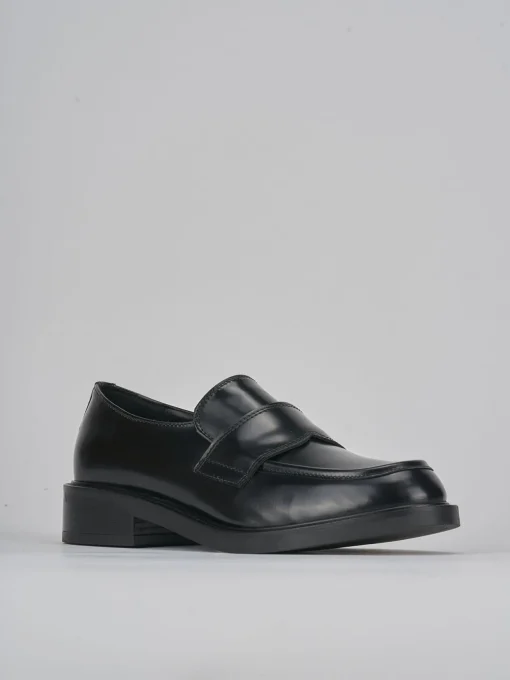 Mocassini tacco 2cm pelle nero