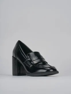 Mocassini tacco 7cm pelle nero