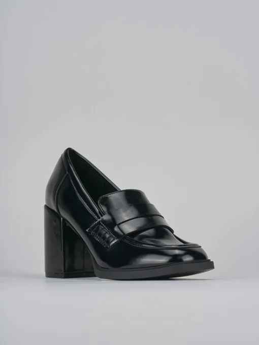 Mocassini tacco 7cm pelle nero