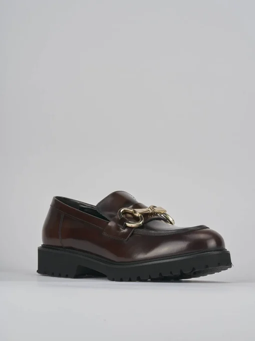 Mocassini tacco 2cm pelle testa