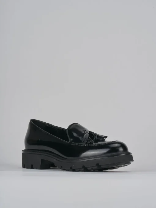 Mocassini tacco 2cm pelle nero