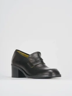 Mocassini tacco 4cm pelle nero