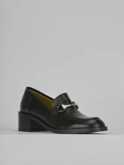 Mocassini tacco 5cm pelle nero