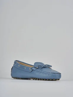 Mocassini tacco 1cm pelle jeans