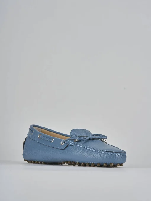 Mocassini tacco 1cm pelle jeans