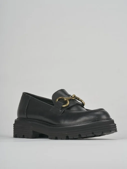 Mocassini tacco 2cm pelle nero